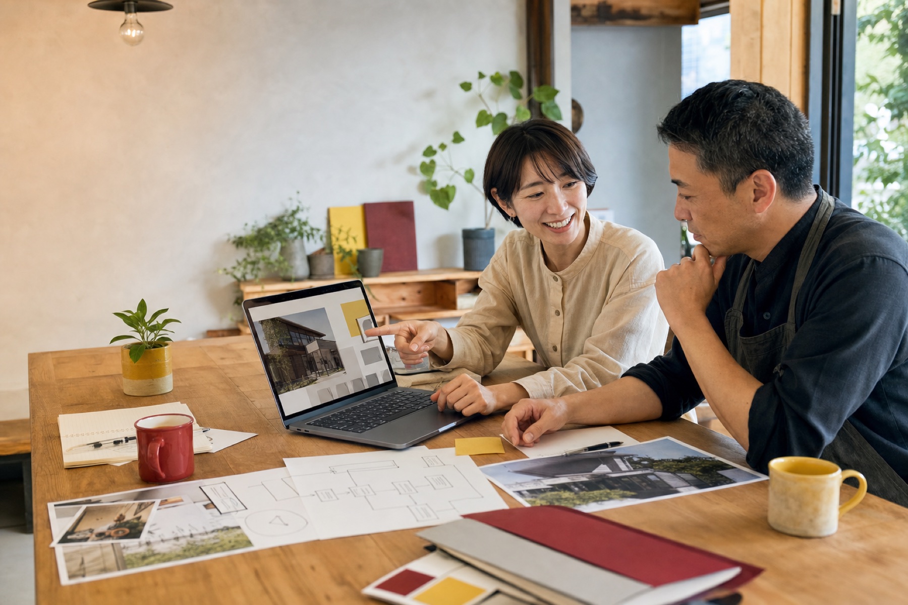 地域の事業者とホームページを一緒に設計する様子